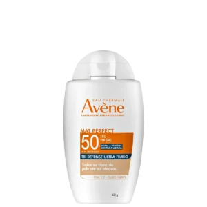 Avène Mat Perfect Tri-Defense Ultra Fluido FPS 50 1.5 Claro/Médio - Protetor Solar Facial Com Cor 40g